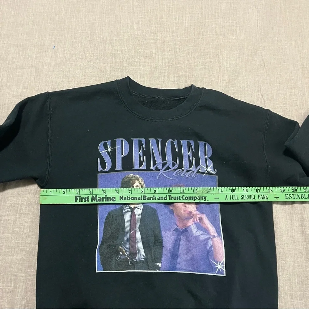 Spencer Reid Black Graphic Crewneck Criminal Minds Size Small/Medium Television